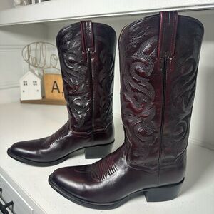Dan Post Western Boots Men’s 8.5D Women’s 10 Burgundy Oxblood Leather Cowboy